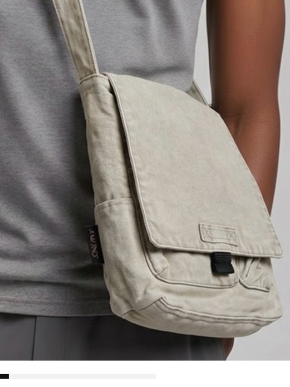 Tan Canvas Utility Crossbody Bag by Why Not